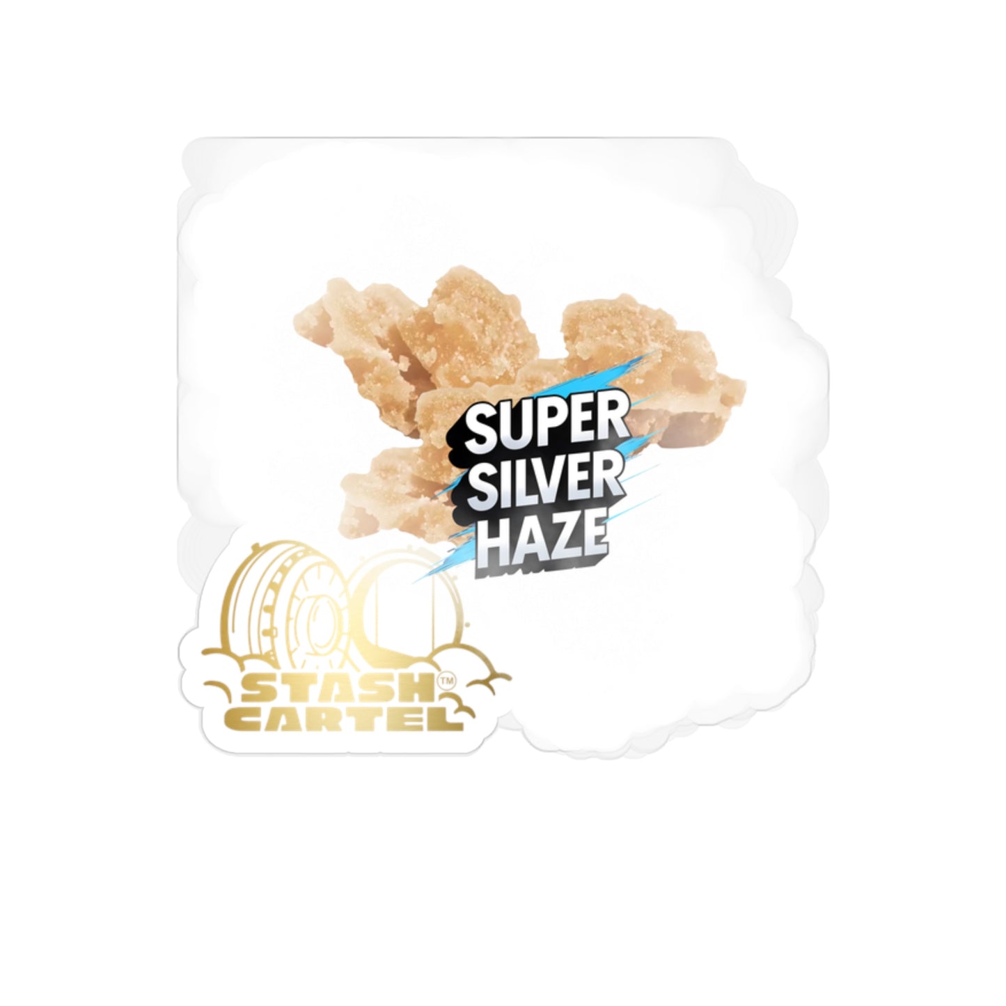 Super Silver Haze Crumble Sugar Wax Transparent Outdoor Sticker – Stoner Art Design