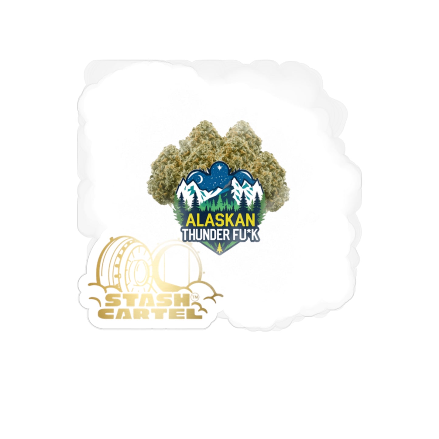 Alaskan Thunder Fuck Transparent Outdoor Sticker – Cannabis Art Collectible