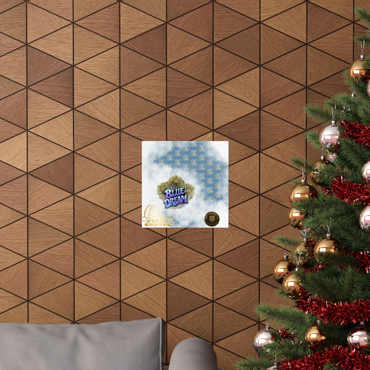 💭 "Blue Dream" West Coast Sativa Hybrid Poster – Classic Cali Cannabis Art in Sky Blue Tones