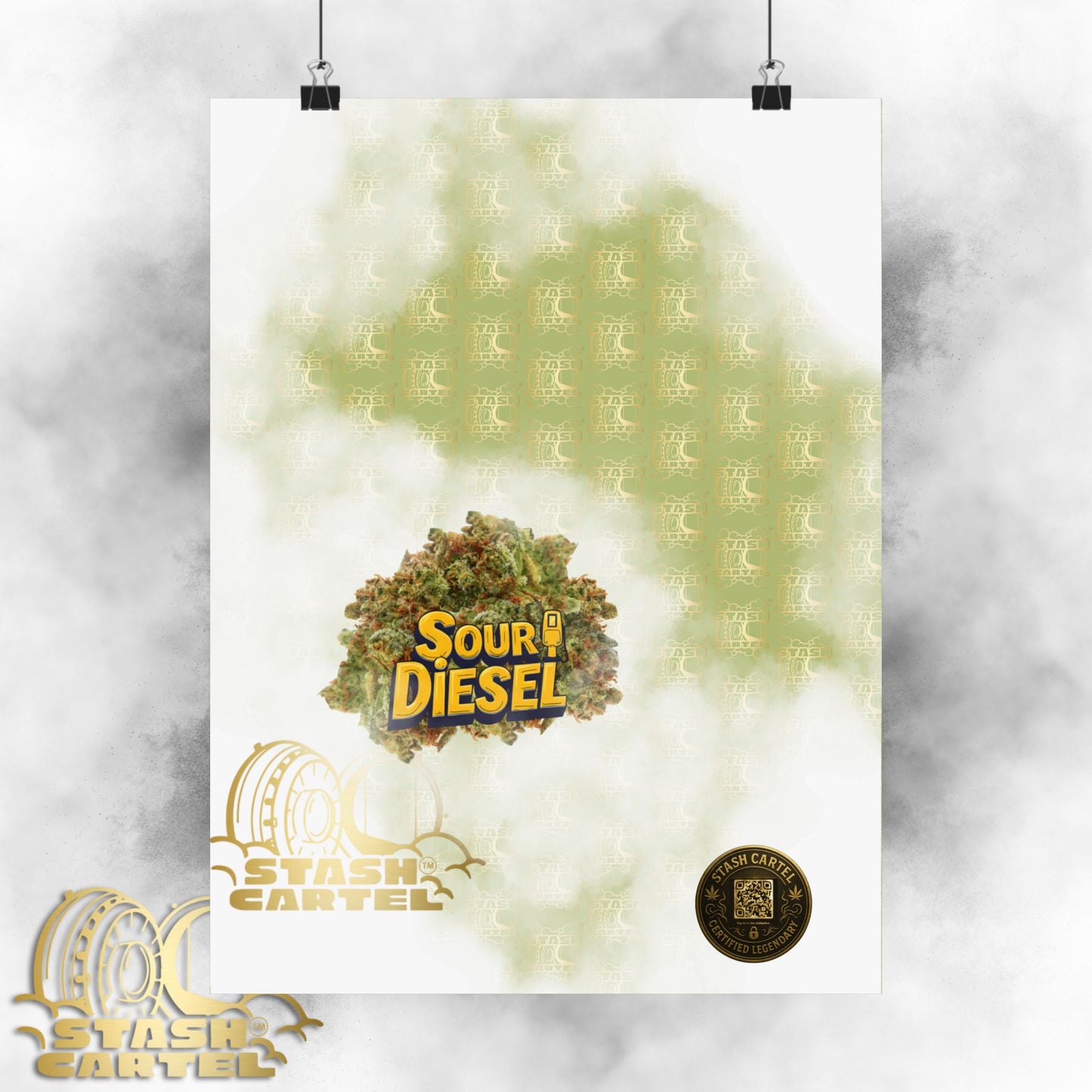 ⛽ "OG Chem" Diesel-Fueled Hybrid Poster – High-Octane Cannabis Wall Art in Fuel Green