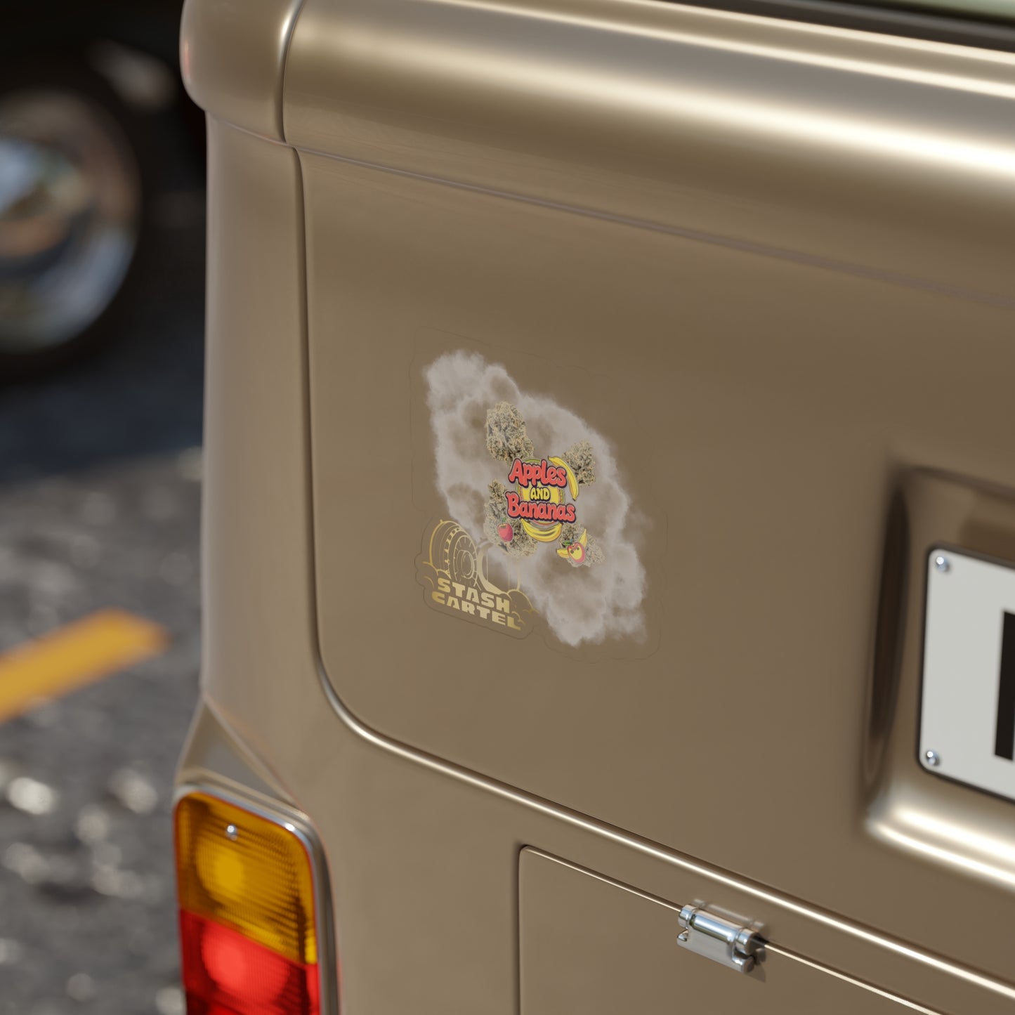 Apples and Bananas Transparent Outdoor Sticker – Weed Merch Collectible