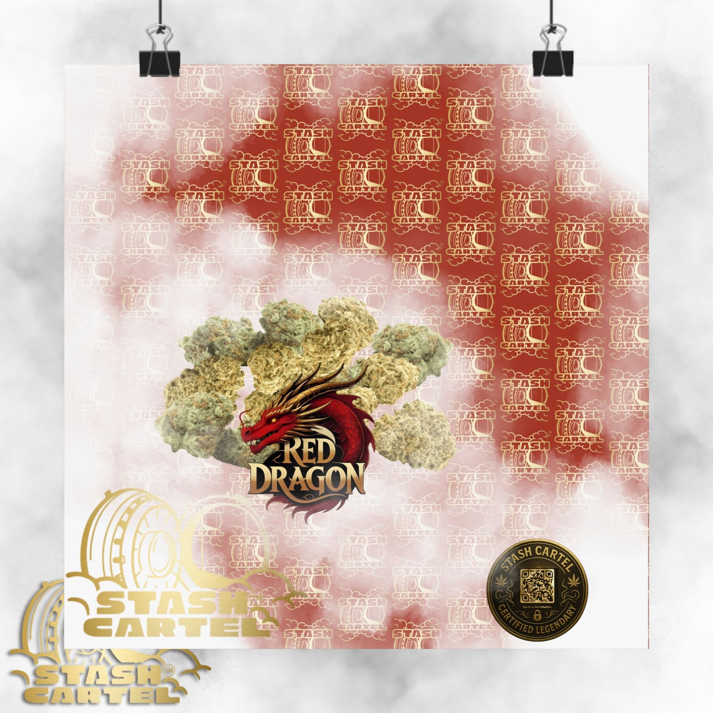 🐉🔥 Red Dragon Poster – Rare Hybrid with Spicy Citrus Fire & Euphoric Mystic Energy